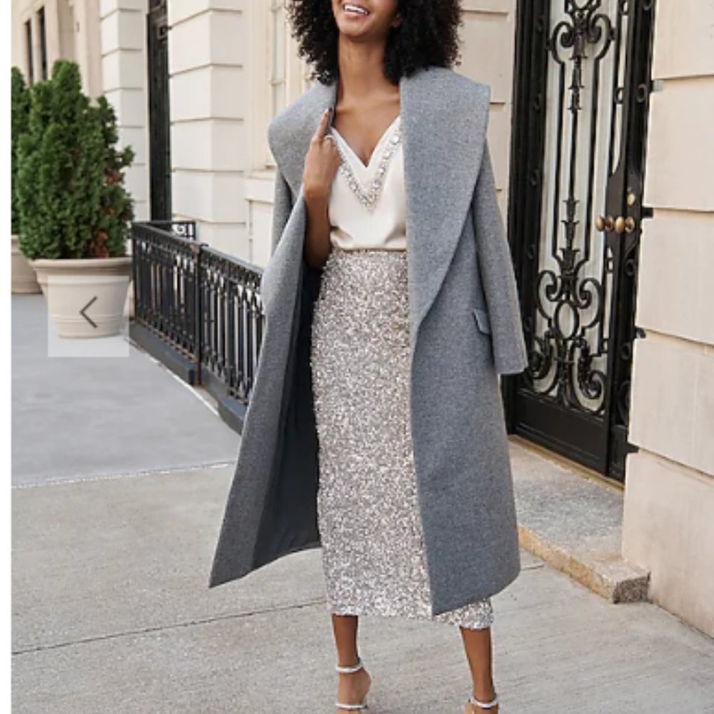 Gray Shawl Lapel Wrap Coat from Express size XS new with tags